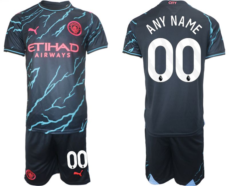 Men 2023-2024 Club Manchester City away blue customized Soccer Jersey